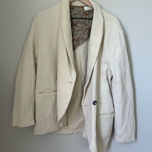 Otto natural fiber Cream Textured Blazer